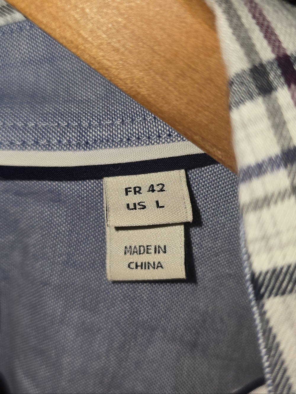 Lacoste 100% Cotton Plaid Button Down Long Sleeve Shirt Men’s Large Regular Fit - Picture 10 of 13